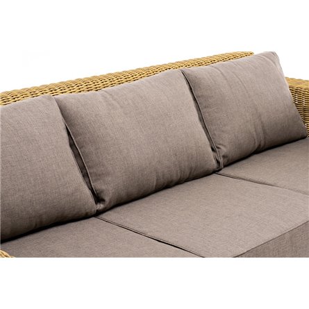 "Боно" диван из искусственного ротанга трехместный, цвет соломенный