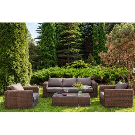 "Барселона" лаунж-зона из искусственного ротанга, цвет коричневый