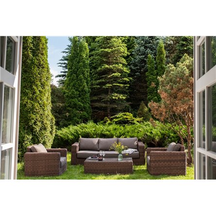 "Барселона" лаунж-зона из искусственного ротанга, цвет коричневый