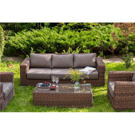"Барселона" лаунж-зона из искусственного ротанга, цвет коричневый