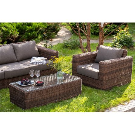"Барселона" лаунж-зона из искусственного ротанга, цвет коричневый