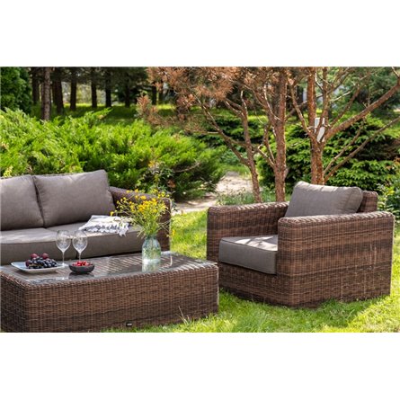 "Барселона" лаунж-зона из искусственного ротанга, цвет коричневый