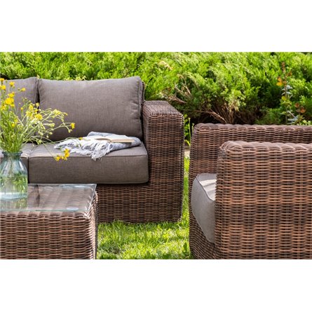 "Барселона" лаунж-зона из искусственного ротанга, цвет коричневый
