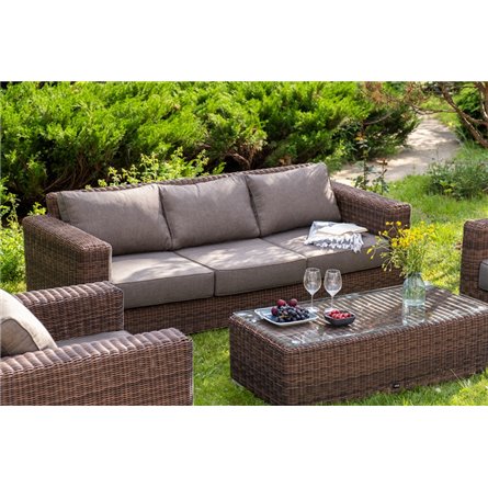 "Барселона" лаунж-зона из искусственного ротанга, цвет соломенный