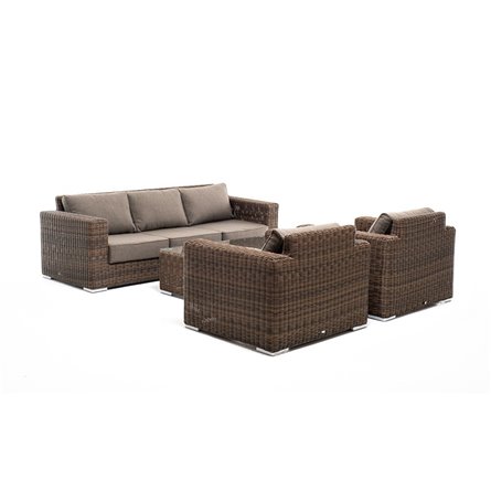 "Барселона" лаунж-зона из искусственного ротанга, цвет соломенный