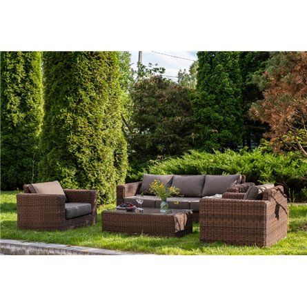 "Боно" лаунж-зона из искусственного ротанга, цвет коричневый