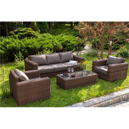 "Боно" лаунж-зона из искусственного ротанга, цвет коричневый