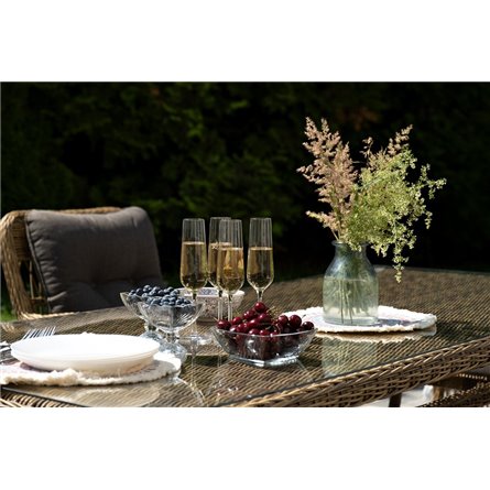 "Цесена" обеденная группа плетеная из искусственного ротанга, цвет соломенный