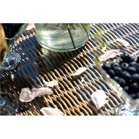 "Цесена" обеденная группа плетеная из искусственного ротанга, цвет соломенный