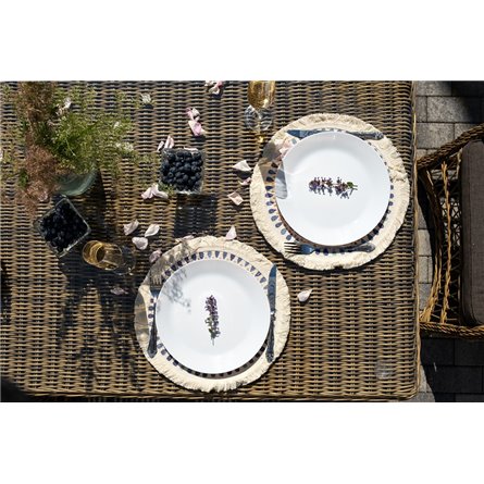 "Цесена" обеденная группа плетеная из искусственного ротанга, цвет соломенный