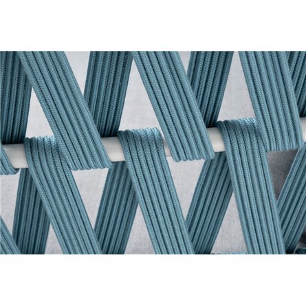 "Диего" кресло плетеное из роупа, каркас алюминий светло-серый (RAL7035) муар, роуп бирюзовый круглый, ткань светло-серая