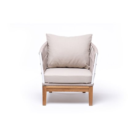 "Диего" кресло плетеное из роупа, каркас алюминий темно-серый (RAL7024), роуп темно-серый круглый, ткань темно-серая