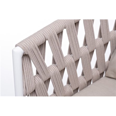 "Диего" кресло плетеное из роупа, каркас алюминий темно-серый (RAL7024), роуп темно-серый круглый, ткань темно-серая