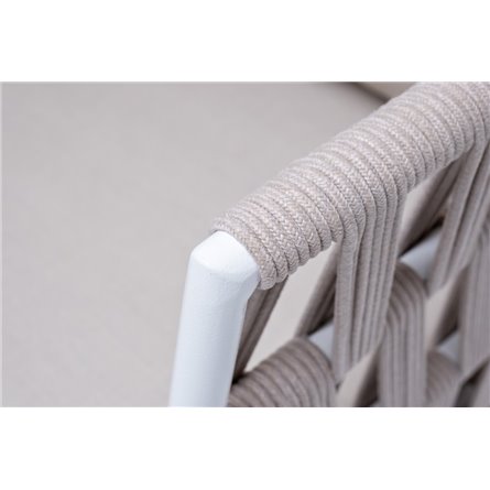 "Диего" кресло плетеное из роупа, каркас алюминий темно-серый (RAL7024), роуп темно-серый круглый, ткань темно-серая