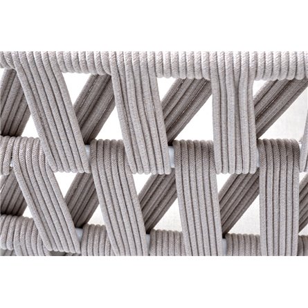 "Диего" кресло плетеное из роупа, каркас алюминий темно-серый (RAL7024), роуп темно-серый круглый, ткань темно-серая