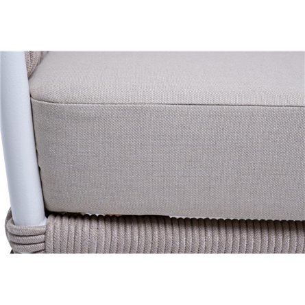 "Диего" кресло плетеное из роупа, каркас алюминий темно-серый (RAL7024), роуп темно-серый круглый, ткань темно-серая