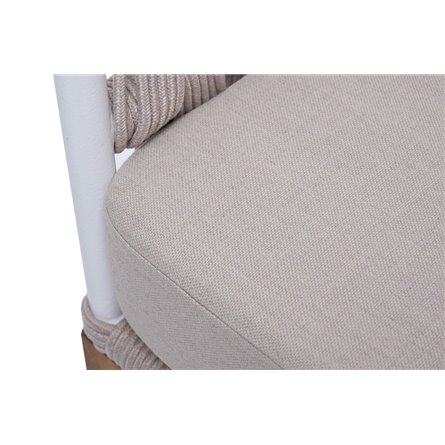 "Диего" кресло плетеное из роупа, каркас алюминий темно-серый (RAL7024), роуп темно-серый круглый, ткань темно-серая