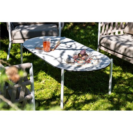 "Диего" лаунж-зона 4-местная плетеная из роупа (веревки), каркас алюминиевый белый, роуп бежевый