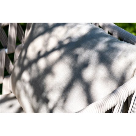 "Диего" лаунж-зона 4-местная плетеная из роупа (веревки), каркас алюминиевый белый, роуп бежевый