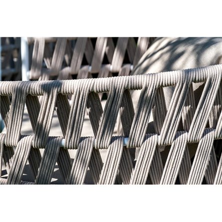 "Форли" лаунж-зона 4-местная плетеная из роупа (веревки), каркас алюминиевый светло-серый, роуп серо-коричневый