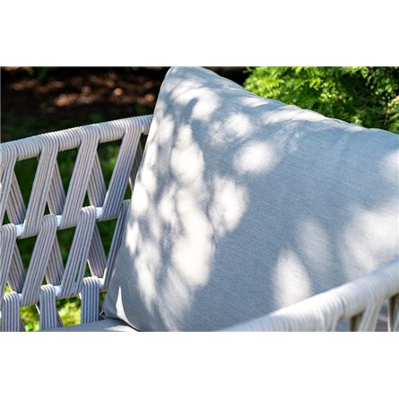 "Форли" лаунж-зона 4-местная плетеная из роупа (веревки), каркас алюминиевый светло-серый, роуп серо-коричневый