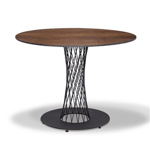 "Диего" обеденный стол из HPL круглый Ø100см, цвет "дуб", каркас черный