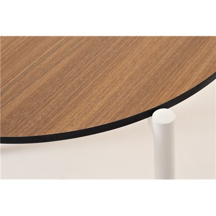 "Диего" журнальный стол из HPL 120х60 H40, каркас белый муар, цвет "дуб"