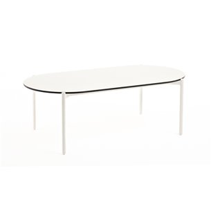 "Диего" журнальный стол из HPL 120х60 H40, каркас белый муар, цвет "молочный"