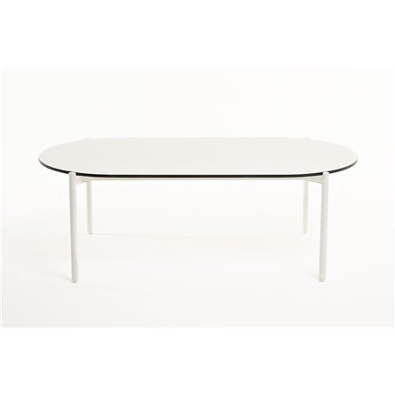 "Диего" журнальный стол из HPL 120х60 H40, каркас белый муар, цвет "молочный"