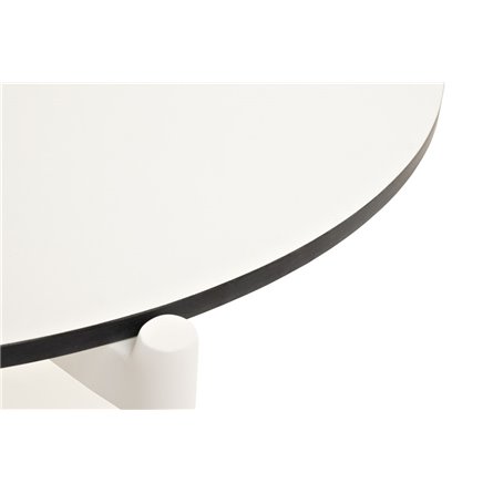 "Диего" журнальный стол из HPL 120х60 H40, каркас белый муар, цвет "молочный"