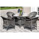 "Дольче" обеденная группа из искусственного ротанга, цвет графит