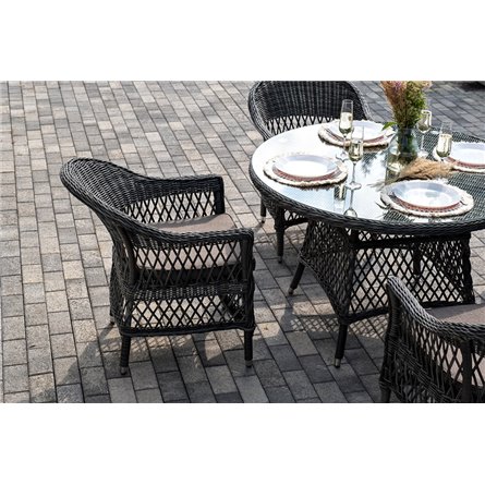 "Дольче" обеденная группа из искусственного ротанга, цвет графит