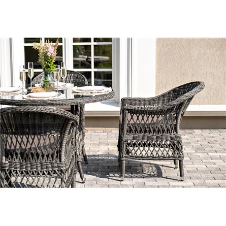 "Дольче" обеденная группа из искусственного ротанга, цвет графит