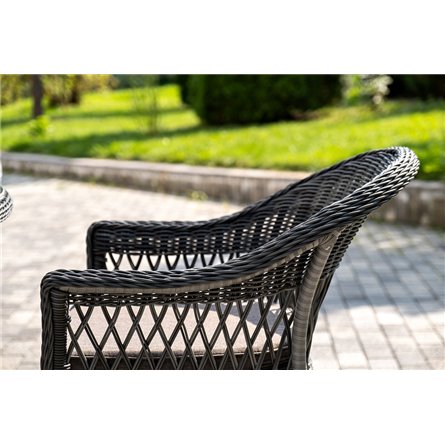 "Дольче" обеденная группа из искусственного ротанга, цвет графит