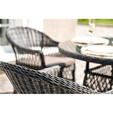 "Дольче" обеденная группа из искусственного ротанга, цвет графит
