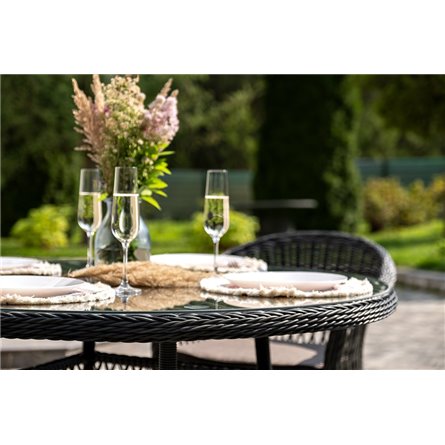 "Дольче" обеденная группа из искусственного ротанга, цвет графит