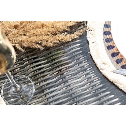 "Дольче" обеденная группа из искусственного ротанга, цвет графит