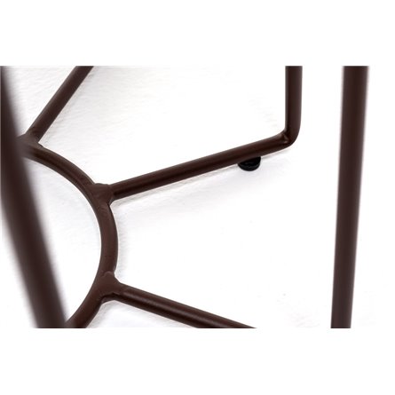 "Эквадор" журнальный стол из HPL круглый Ø40 H55, каркас из алюминия коричневый (RAL 8016) муар, цвет столешницы "дуб"