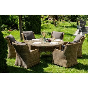 "Эспрессо–150 N" обеденная группа плетеная, цвет соломенный