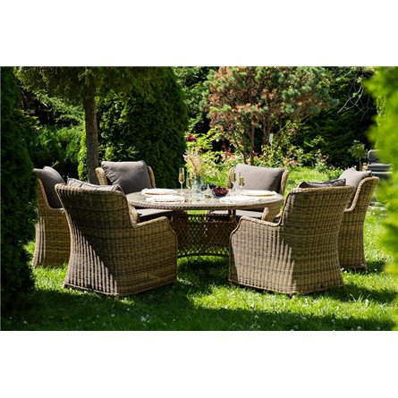 "Эспрессо–150 N" обеденная группа плетеная, цвет соломенный