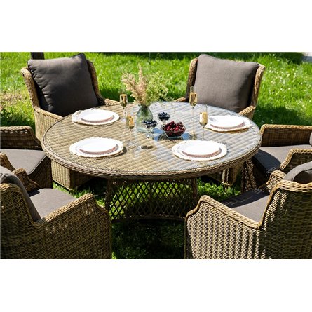 "Эспрессо–150 N" обеденная группа плетеная, цвет соломенный