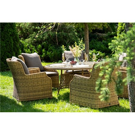 "Эспрессо–150 N" обеденная группа плетеная, цвет соломенный