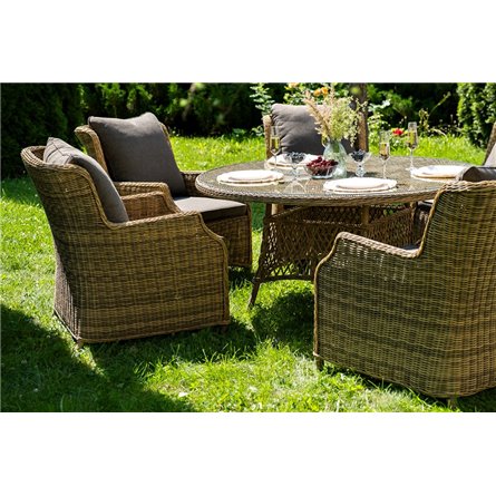 "Эспрессо–150 N" обеденная группа плетеная, цвет соломенный