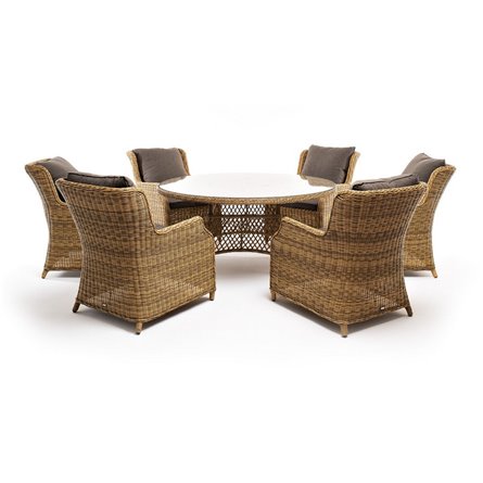 "Эспрессо–150 N" обеденная группа плетеная, цвет соломенный