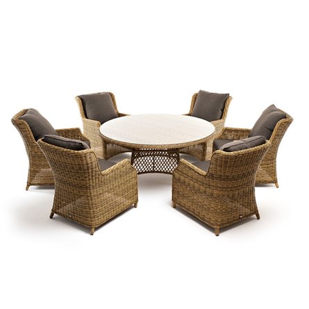 "Эспрессо–150 N" обеденная группа плетеная, цвет соломенный