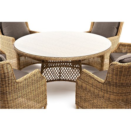 "Эспрессо–150 N" обеденная группа плетеная, цвет соломенный