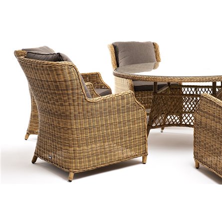 "Эспрессо–150 N" обеденная группа плетеная, цвет соломенный