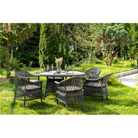 "Эспрессо–150 S" обеденная группа плетеная, цвет графит
