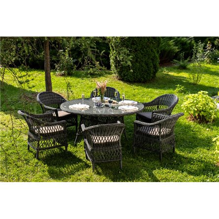 "Эспрессо–150 S" обеденная группа плетеная, цвет графит