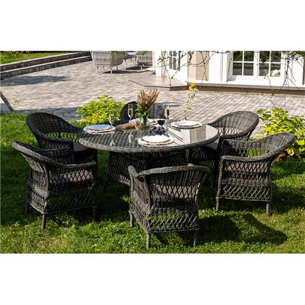"Эспрессо–150 S" обеденная группа плетеная, цвет графит